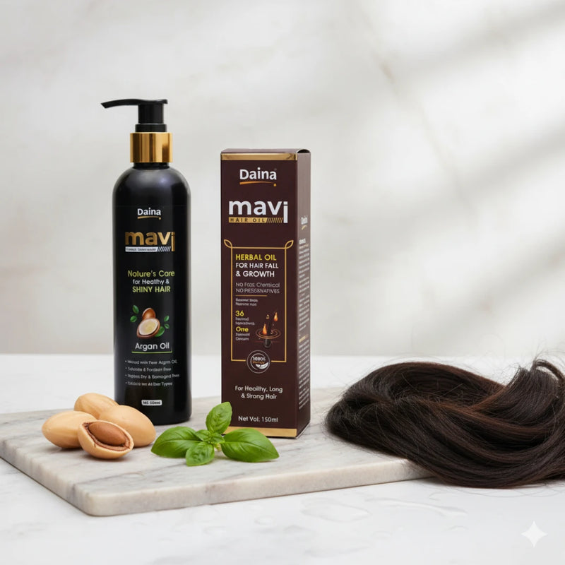 Hair Care Combo, Herbal Hair Oil + Choice of Shampoo (Rosemary / Onion / Argan Oil)