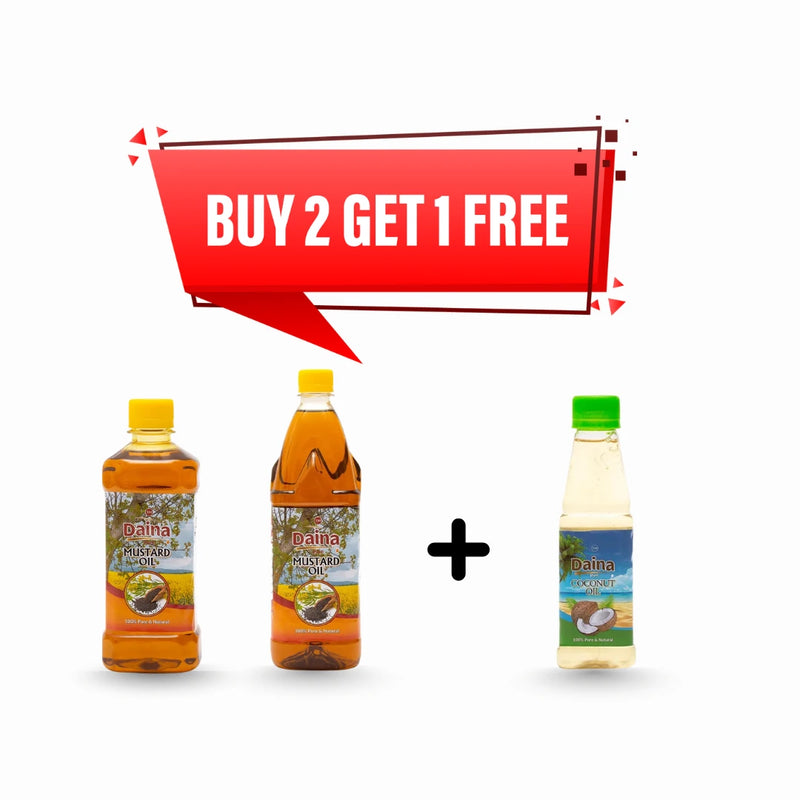 Daina Mustard Oil Combo: Buy 1, Get Coconut Oil FREE