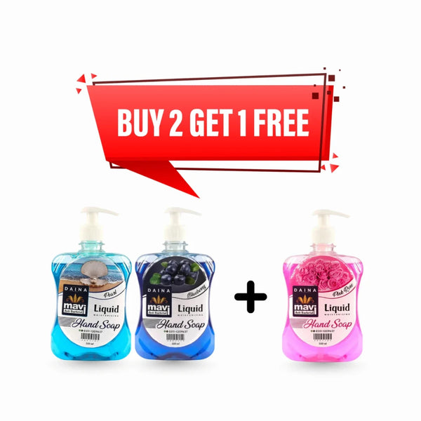 Daina Hand Wash – 500ml Bundle (Blueberry Burst, Pink Rose & Pearl)
